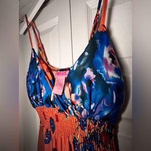 Floral maxi coral dress